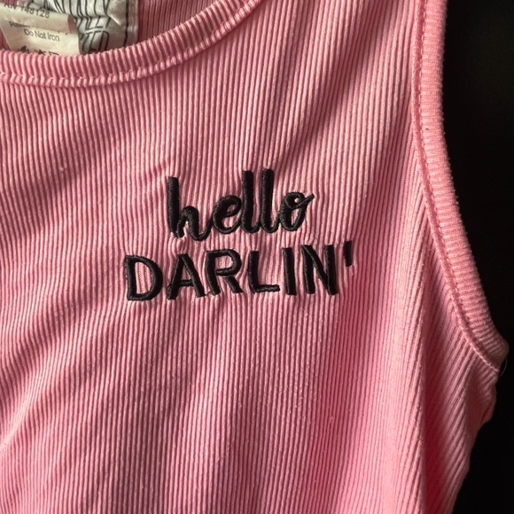 🎄Buy2Get1Free🎄Pink hello darlin tank - Picture 2 of 4